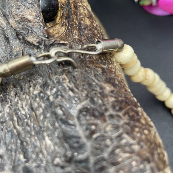 Bovine bone necklace/choker vintage C40 - Picture 6 of 7